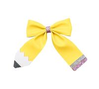 Hair Bow - Pencil Design Yellow Small Clip,3.9Inch Girls Hair Bows - For Kids Children Celebrations Festivals Birthday Party Photo Time