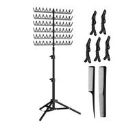 Hair Braiding Hooks Stand, Hair Braiding Tool Rack, Standing Braiding Hair Rack, Adjustable Hair Braiding Divider, Hair Braiding Organizer With Hooks, Standing Rack Suitable Use for Hair Extensions