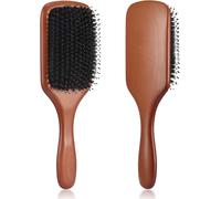 Hair Brush,Boar Bristle Hair Brush With Detangling Nylon Pins For Women Men Kids Palette Brush For All Wet/Dry Hair (Square)