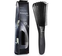 Hair Brush,Detangling Brush for Natural Black Hair,Curly Hair Brush for Curly Hair Afro 3/4abc,Ideal on Wet or Dry Hair (Black)