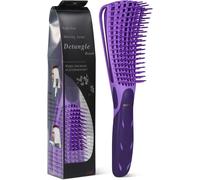 Hair Brush,Detangling Brush for Natural Black Hair,Curly Hair Brush for Curly Hair Afro 3/4abc,Ideal on Wet or Dry Hair (Purple)