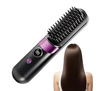 Hair Brush Straightener, Lightweight Cordless Styling Tool, Hot Comb for Smooths Finish, Ionic Anti Frizz Heating Feature, Portable Hair Styling Device, Daily Home Travel Salon Usage
