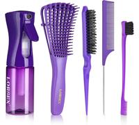 Hair Brush With Spray Bottle,200ml Detangling Brush For Natural Hair For Afro Hair 3a To 4c Kinky,Wavy And Curly Hair (Purple)