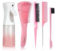 Hair Brush With Spray Bottle,200ml Detangling Brush For Natural Hair For Afro Hair 3a To 4c Kinky,Wavy And Curly Hair (Pink)