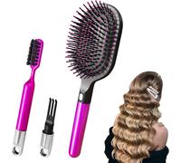 Hair brush without pulling-Hair brush for scalp massage-Detangling brush with cleaning brush-for dry and wet hair-Hair brush for