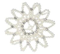 Hair Bun Cover - Filet à Cheveux Strass Perles - Accessoires de Coiffure pour Queue de Cheval Événements Mariage Sport Cérémonie Soirée Danse - Travail Rapide Tenue Sûre pour Scène Spectacle