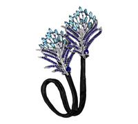 Hair Bun Maker, Elegant Donut Twister, Rhinestone Hair Accessory, Lazy Curler, Gold and Blue Flower Clips, Perfect for Women, Girlfriend, Wife, 13.39x1.57 Inches, 1 Pack