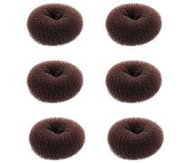 Hair Bun Maker Extra Small Hair Donut Sock Bun Form pour les filles Kids Mini Hair Donut Shaper pour les cheveux courts et minces (petite taille 2,4 pouces, brun foncé) 6 PCS