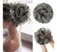 Hair Bun, Postiche en chignon désordonné, postiche for femme, extension de queue de cheval, cheveux humains, décorations de cheveux, extensions chignons ébouriffées(171)