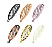 Hair Claw Clips - Banana Hair Clips 6 Pieces, Strong Hold Styling Tool with Double Combs, Hairs Accessories | Practical Clip for Women Home Workplace Outdoor Parties Beach Travel School C