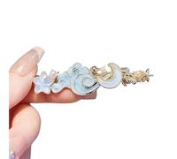 Hair Clip Blue Glaze Clip Women Forehead Bangs Barrettes Alloy Side Fairy Hair Accessories(Color 3)