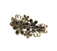 Hair Clip Retro Elegant Gold Spring Clip Women's Flower Rhinestone Small Metal Alloy Hair Accessories(Color-05)