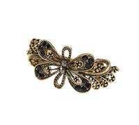 Hair Clip Retro Elegant Gold Spring Clip Women's Flower Rhinestone Small Metal Alloy Hair Accessories(Color-04)