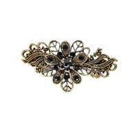 Hair Clip Retro Elegant Gold Spring Clip Women's Flower Rhinestone Small Metal Alloy Hair Accessories(Color-03)