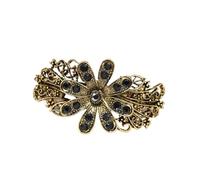 Hair Clip Retro Elegant Gold Spring Clip Women's Flower Rhinestone Small Metal Alloy Hair Accessories(Color-01)