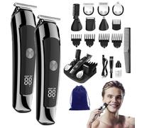 Hair Clippers Men With Digital Display Cordless/Corded, 16-In-1 Grooming Kit For Beard, Nose & Ear, Body, Manscaping, Rechargeable All-In-One Style Kit (2PCS)