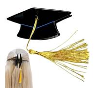 Hair Clips - Graduation Hat Barrettes | Doctoral Cap Hairpins | Yellow Tassel Cute Pins | Ideal For Students Women Girls Travel School Photoshoot Party Ceremony Role Play Indoors Oudoors
