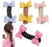 Hair Coils, 4 Piece Phone Cord Hair Ties, No Damage Elastic Holders, Cute Ponytails Accessories, Ideal for Women, Kids, Teens, Travel, Workout, Dance, 3.15 Inches