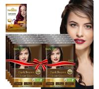 Hair Color Shampoo For Gray Hair¿Natural Hair Dye Shampoo With Argan Hair Mask¿Travel Size-Colors Hair In Minutes¿Long Lasting Colour¿10pack+1pack¿Ammonia-Free (Dark Brown)