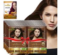Hair Color Shampoo For Gray Hair¿Natural Hair Dye Shampoo With Argan Hair Mask¿Travel Size-Colors Hair In Minutes¿Long Lasting Colour¿10pack+1pack¿Ammonia-Free (Light Brown)
