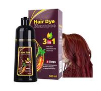 Hair Colour Shampoo Wine Red 3-in-1, Fast-Acting Herbal Shampoo Formula, Semi-Permanent Grey Coverage, For Men and Women, Restores Shine (Wine Red)