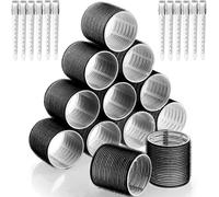 Hair Curlers 24 Large 12 Pieces 48 Mm Hair Rollers And 12 Duckbill Clips,Curler Rollers For All Short,Medium Or Long Hair.[O103]
