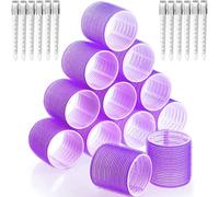 Hair Curlers 24 Large 12 Pieces 48 Mm Hair Rollers And 12 Duckbill Clips,Curler Rollers For All Short,Medium Or Long Hair.[O102]