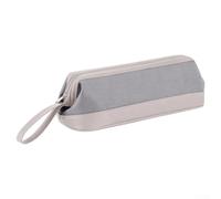 Hair Dryer Storage Bag 15.3in Water-Resistant Leather(light gray) | Fits dryers curling irons, water-resistant leather, 15.3x6.7x4.9 inches, metal zipper, dust protection