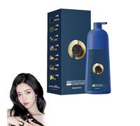 Hair Dye Shampoo for Women & Men with Caviar Protein - Vibrant Long-Lasting Brown Tones Plant-Based Coloring Cream with Nourishing Care (Black)