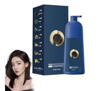 Hair Dye Shampoo for Women & Men with Caviar Protein - Vibrant Long-Lasting Brown Tones Plant-Based Coloring Cream with Nourishing Care (Soft Black)