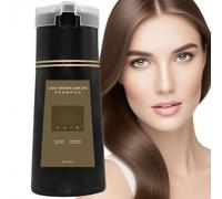 Hair Dye Shampooing,3 en 1 Ingrédients naturels Shampooing de coloration des cheveux,de coloration des cheveux longue durée pour femmes et hommes(brun Clair)