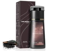 Hair Dye Shampooing colorant 3 en 1 pour hommes et femmes, 200 ml, shampooing naturel et longue durée contre les cheveux gris, pour tous les types de cheveux (marron foncé)