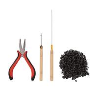 Hair Extension Tool Kit 4pcs | Styling Pliers with 4.5mm Silicone Rings | DIY Hair Extensions Kit for Salon/Home Use (4# 200pcs Silicone Rings)