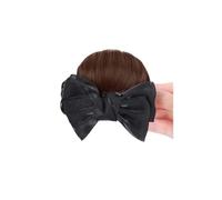 Hair Extensions Hairpiece Chignon à pince à cheveux synthétiques avec nœud, postiche, chignon, queue de cheval, extensions de cheveux for femmes Hair Accessories(Light black)