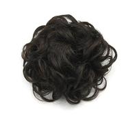 Hair Extensions Hairpiece Chignon bouclé en désordre for cheveux noirs et bruns, chignon avec élastique, rouleau en forme de donut, postiche, chouchous Hair Accessories(Dark Brown)