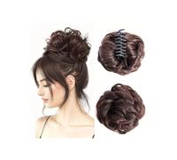 Hair Extensions Hairpiece Chignon décoiffé avec pince à cheveux synthétiques Chignon ondulé bouclé Extensions de chignon Postiches for femmes Queue de cheval à pince à griffes for femmes Hair Accessor