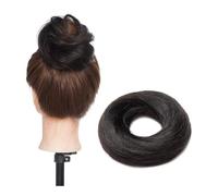 Hair Extensions Hairpiece Chignon en cheveux humains Extensions de cheveux naturels Chouchous Chignon ébouriffé Postiches for femmes filles Hair Accessories(Jet black)
