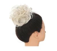 Hair Extensions Hairpiece Chignon en cheveux synthétiques en désordre, chouchous, faux cheveux, bande tressée, postiche élastique, queue de cheval bouclée for femmes Hair Accessories(Platinum Blonde)