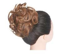 Hair Extensions Hairpiece Chignon en cheveux synthétiques en désordre, chouchous, faux cheveux, bande tressée, postiche élastique, queue de cheval bouclée for femmes Hair Accessories(Copper Auburn)
