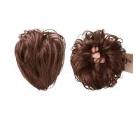 Hair Extensions Hairpiece Chignon synthétique bouclé for femme, postiche en forme de chouchou, chouchou enveloppant, pièce décoiffée, élastique, queue de cheval, chignon afro Hair Accessories(Dark aub
