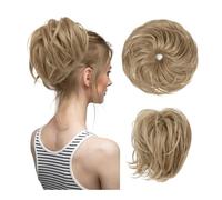Hair Extensions Hairpiece Chignon synthétique en désordre for femme, postiche bouclé, chouchou, queue de cheval Hair Accessories(Ash blonde)