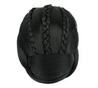 Hair Extensions Hairpiece Chignon tressé en cheveux synthétiques à clipser, rouleaux à donuts, accessoires for femmes Hair Accessories(Black)