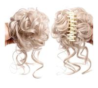 Hair Extensions Hairpiece Extension de chignon synthétique à pinces et griffes en désordre, accessoires for cheveux for femmes, chignon, chouchou, queue de cheval Hair Accessories(Silver gray)