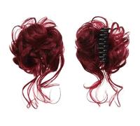 Hair Extensions Hairpiece Extension de chignon synthétique à pinces et griffes en désordre, accessoires for cheveux for femmes, chignon, chouchou, queue de cheval Hair Accessories(Wine Red)