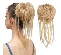 Hair Extensions Hairpiece Postiche chignon élastique synthétique bouclé chouchou noir blond marron chignon bande updo donut for femme faux cheveux naturels Hair Accessories(Light Honey Blonde)