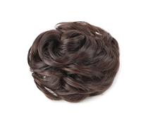 Hair Extensions Hairpiece Postiche chignon en désordre avec pince à griffes, postiche synthétique ondulé et bouclé for femme Hair Accessories(Dark Brown)