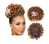 Hair Extensions Hairpiece Postiche queue de cheval afro bouffante avec cordon de serrage, extension de cheveux synthétiques à clipser for dreadlocks for femmes noires, chignon bouclé, faux locs Hair A