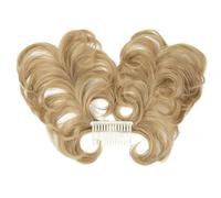 Hair Extensions Hairpiece Postiche synthétique en chignon décoiffé avec peigne latéral et clip en chignon naturel, lisse, polyvalent et réglable, for femme Hair Accessories(Natural Blonde)
