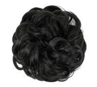 Hair Extensions Hairpiece Postiche synthétique en désordre, chouchou Chignon à usage quotidien, faux postiche élastique Hair Accessories(Off Black)