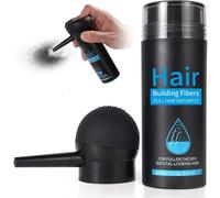 Hair Fibers With Spray Applicator,Professional Quality Hair Loss Corrector For Thinning Hair For Women And Men (2 Pcs Black)